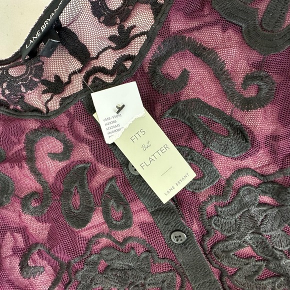 Lane Bryant Sheer Lace Tunic Top Size 22 Whimsigoth - Picture 12 of 13